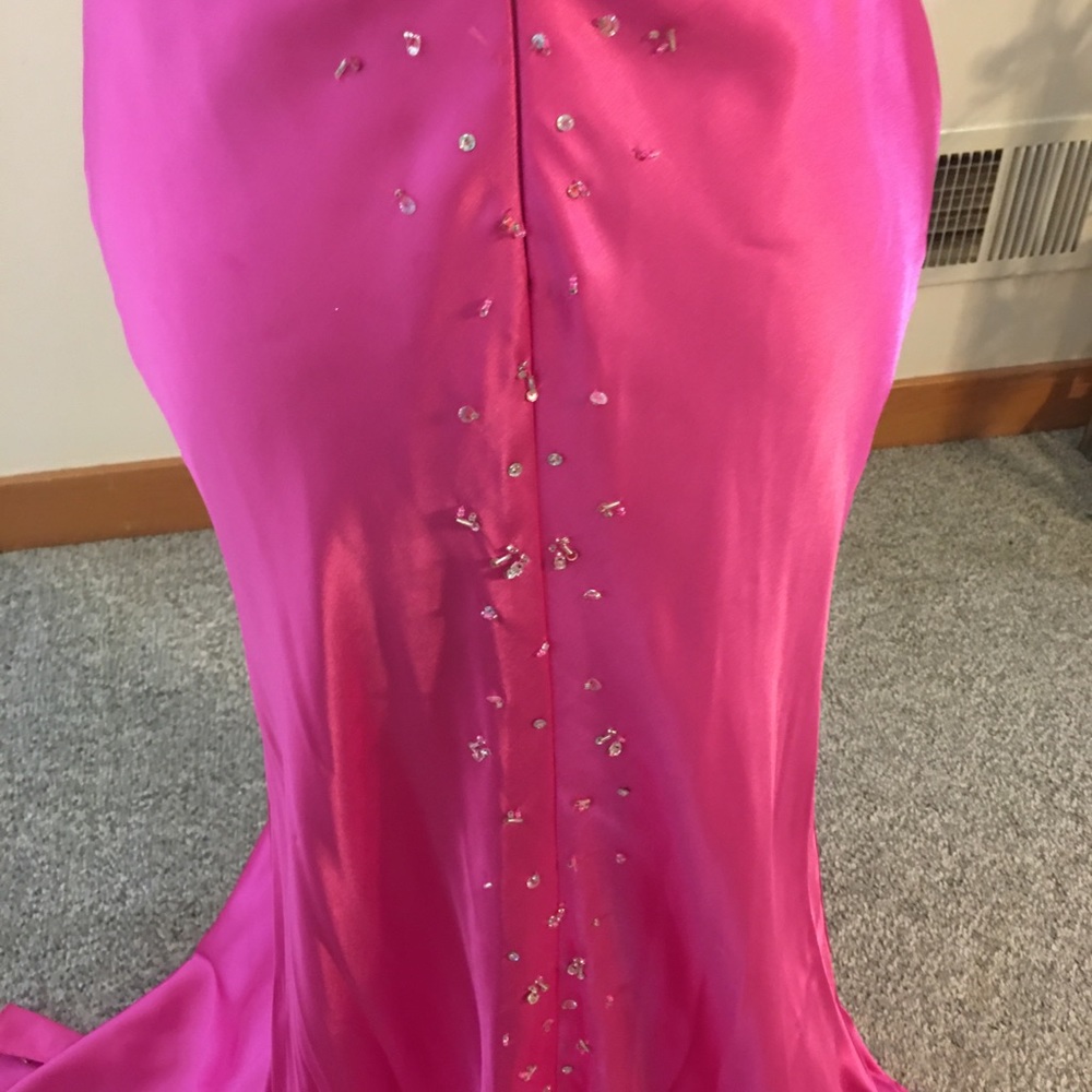 Bubblegum pink Marilyn Monroe gown.  Adorned with rhinestones.